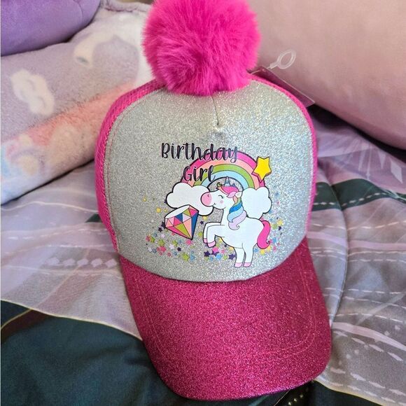 Multicolored birthday girl sparkle baseball cap - Picture 2 of 12